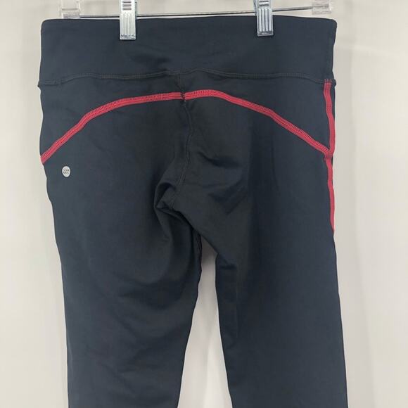 Vimmia Strive Leggings M Black Red Futuristic Cyber Goth Steam Punk Striped - Picture 7 of 9